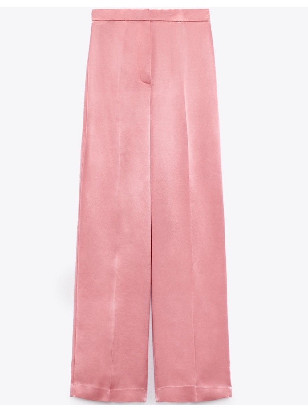 ZARA PINK SATIN EFFECT
STRAIGHT LEG PANTS - Picture 2 of 11